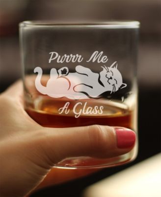 Purr Me a Glass Whiskey Rocks Glass