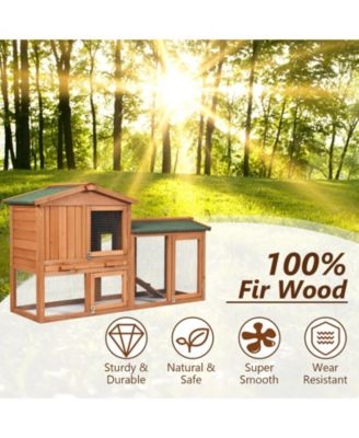 58 Inch Weatherproof Wooden Rabbit/Dog Hutch