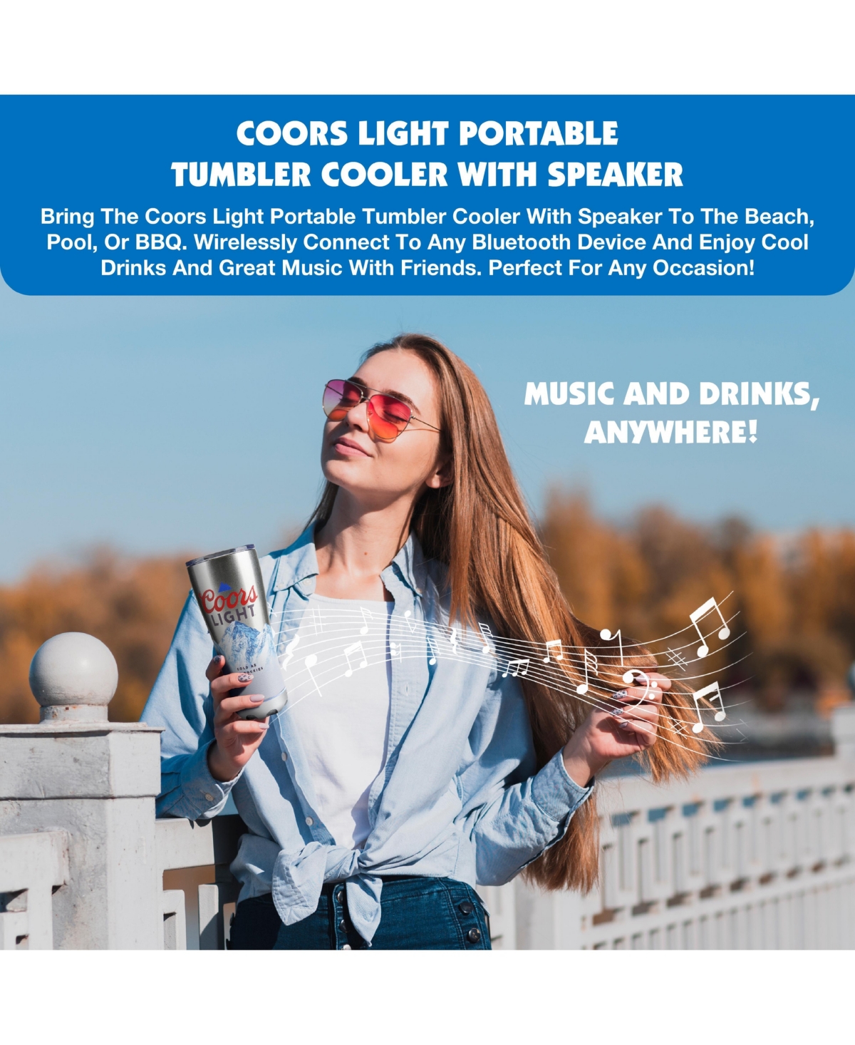 Miller Lite Double Insulated Stainless Steel Tubler Bluetooth Spaker