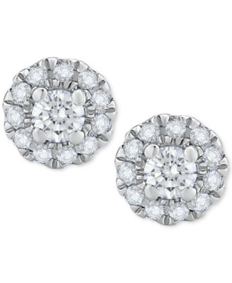 Diamond Round Halo Stud Earrings (1/3 ct. t.w.) in 14k White Gold  or 14k Gold