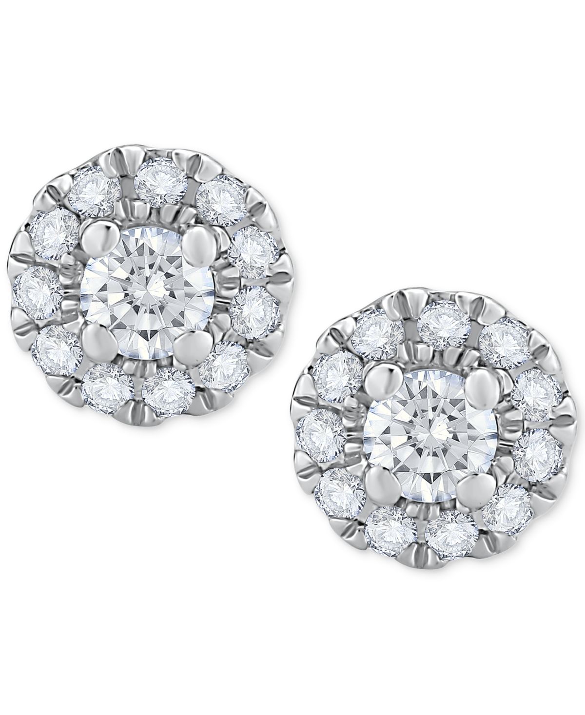 Diamond Round Halo Stud Earrings (1/3 ct. t.w.) in 14kor 14k Gold - White Gold
