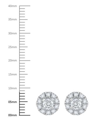 Diamond Round Halo Stud Earrings in 14k White Gold (1 ct. t.w.)