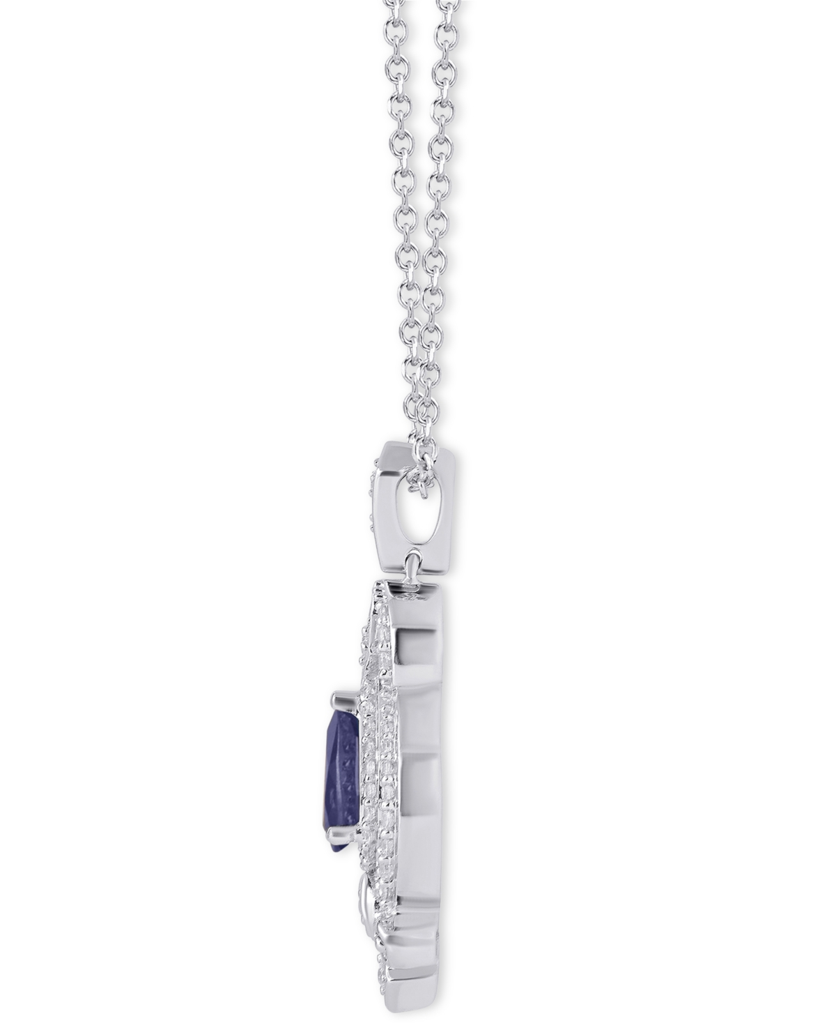 Enchanted Disney Fine Jewelry Blue Sapphire (5/8 ct. t.w.) & Diamond (1/4 ct. t.w.) Cinderella Pendant Necklace in 14k 16