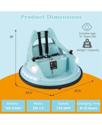 12V Kids Electric Ride On Bumper Car Battery Powered Bumper Car with Remote Control