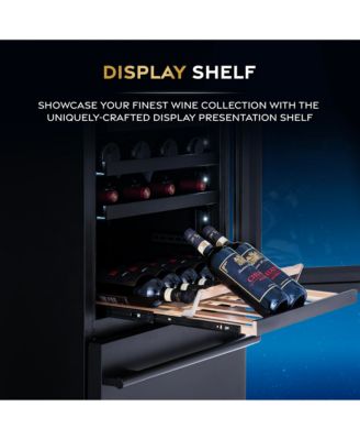 ESTATE 24" Dual Zone Wine & Beverage Fridge – 175 Can Capacity, Black Stainless Steel, Built-In Drawer Cooler with Full Extension Shelves