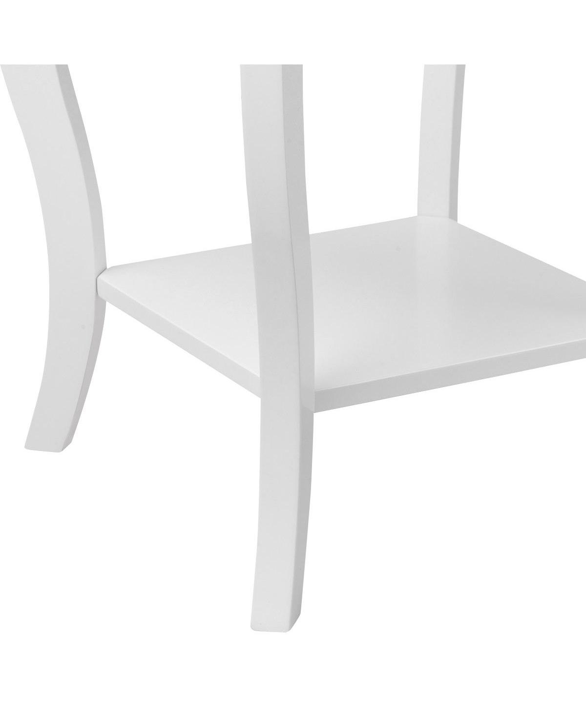 Gymax Accent Side Table Sofa End Table Nigh stand Coffee Table w/ Storage Shelf- White