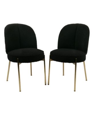 Teddy Set of 2  Fabric Adjustable Foot Nails Upholstered Seating  Dining Chair