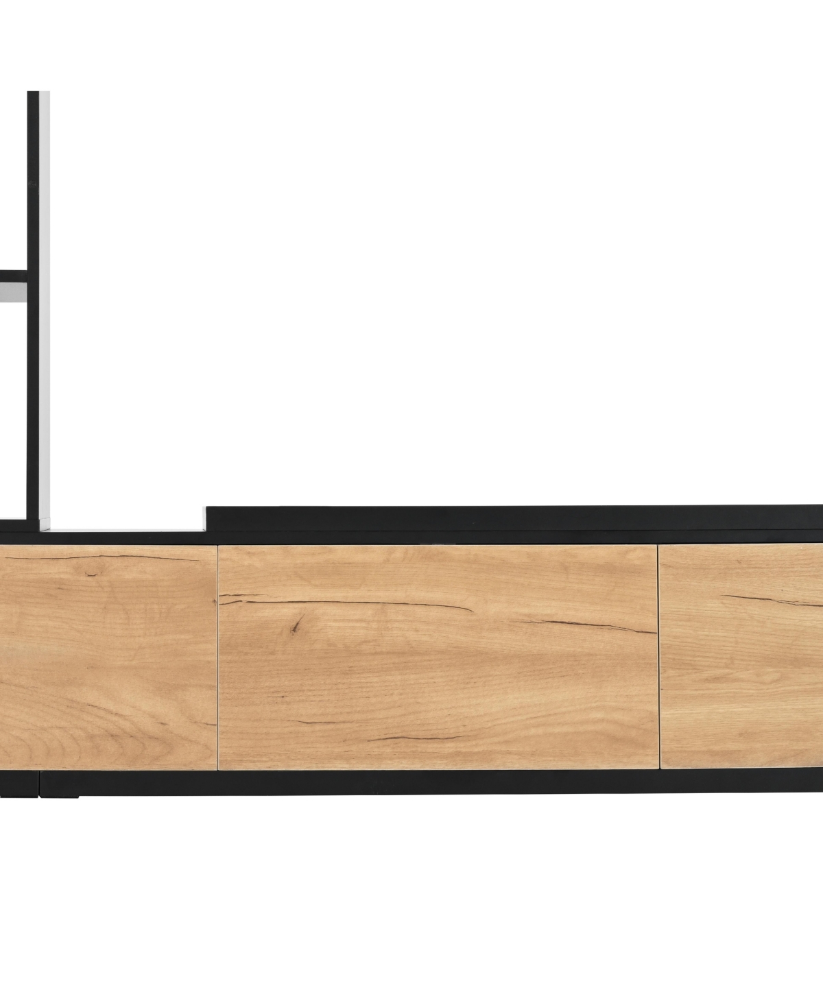Slickblue 74.8''-126'' Extendable Tv Stand with 3-Tier Bookshelves, Adjustable Entertainment Center for TVs up to 110