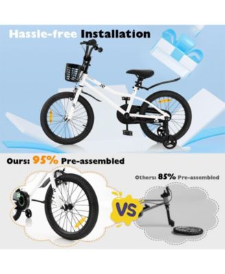 18 Inch Kids Bike with Kickstand and Coaster Brake for 4-8 Years Old