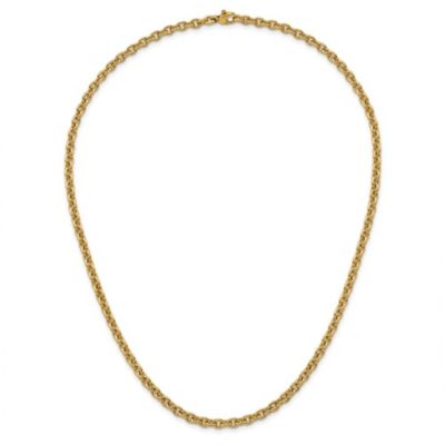 Diamond2Deal 18k Yellow Gold Polished 4.4mm Solid Cable Chain