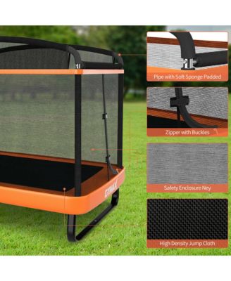 6FT Recreational Kids Trampoline W/Swing Safety Enclosure Indoor/Outdoor Orange