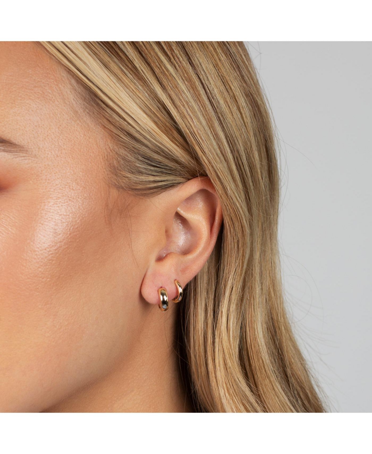 By Adina Eden Wide Solid Cartilage Huggie Earring 14K - 14k gold