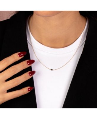 Mini Solid Evil Eye Necklace 14K