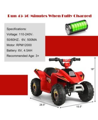 6V Kids Electric ATV 4 Wheels Ride-On Toy