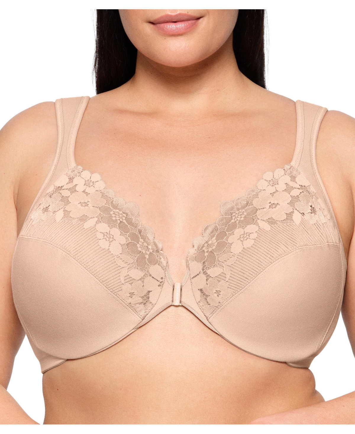 Plus Size Front-Closure Cotton Wonder Underwire Bra #1241 - White