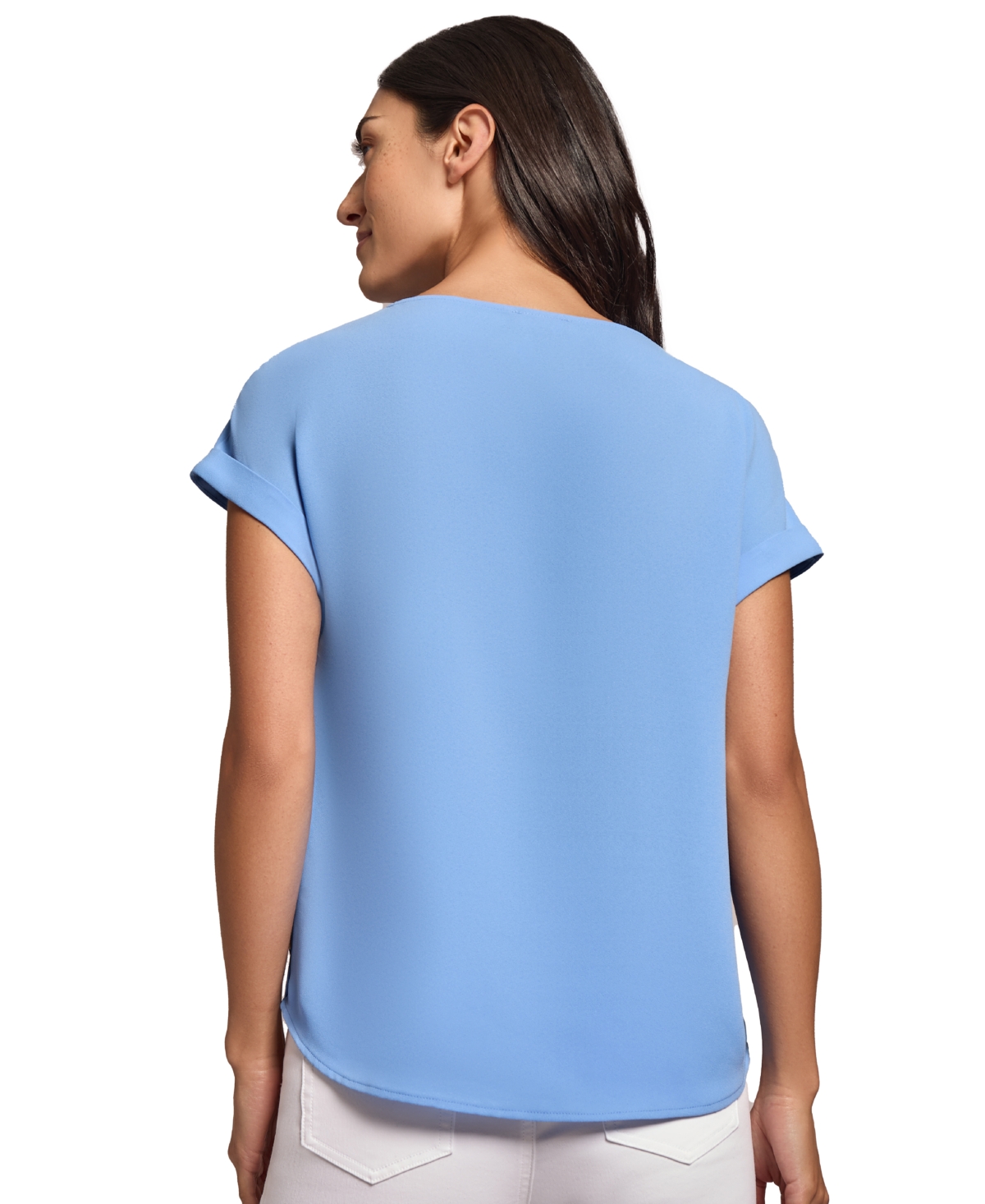 Jones New York Petite Side-Button Cap-Sleeve Top