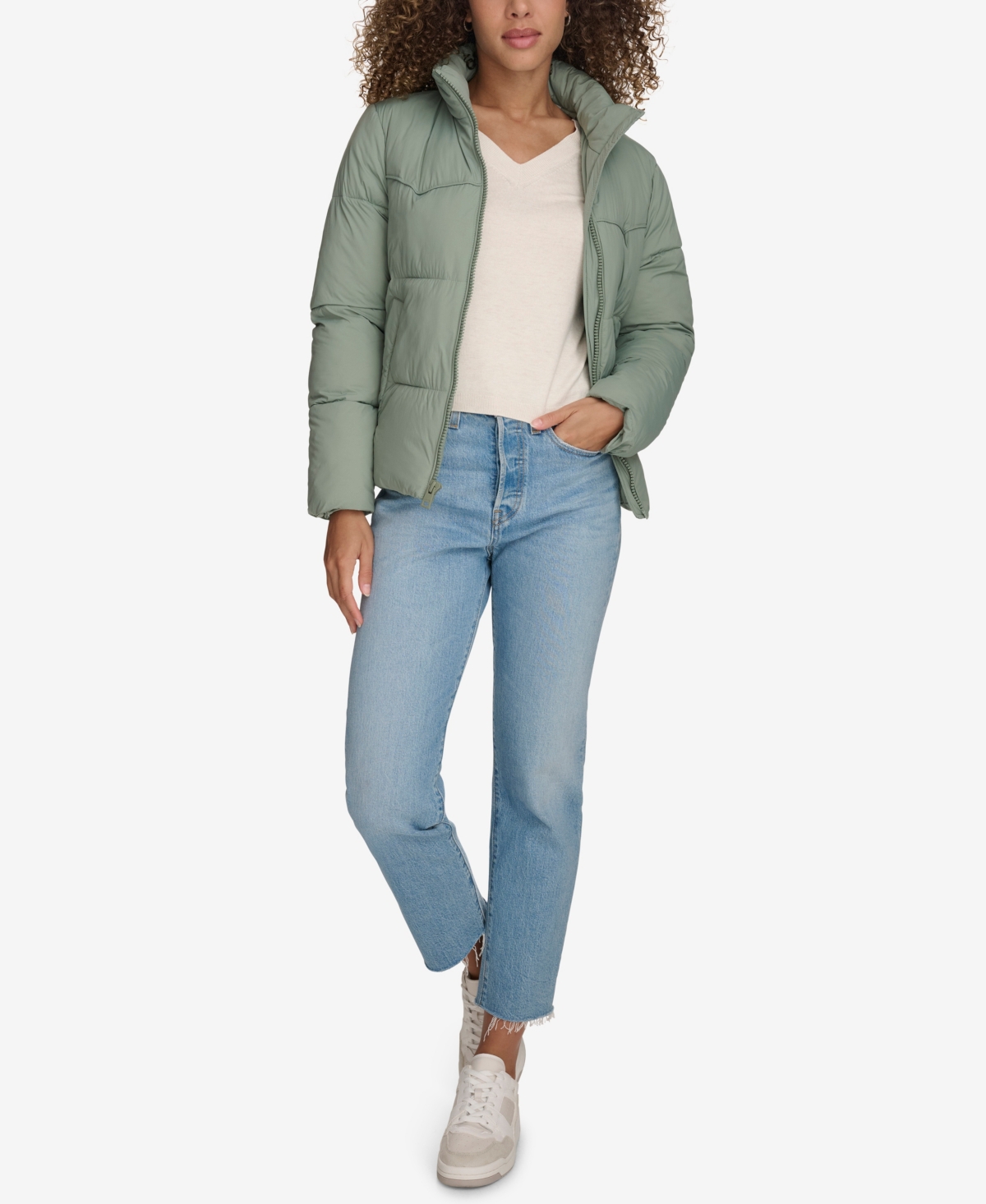 Levi's Women's Western Puffer Jacket In Lily Pad