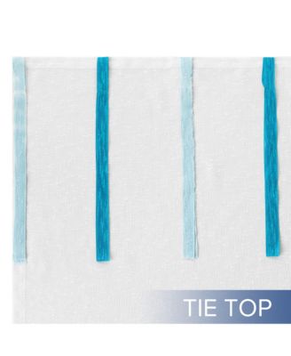 Tabitha Ribbon multi color Tie Top Curtains Pair, 52"×96"