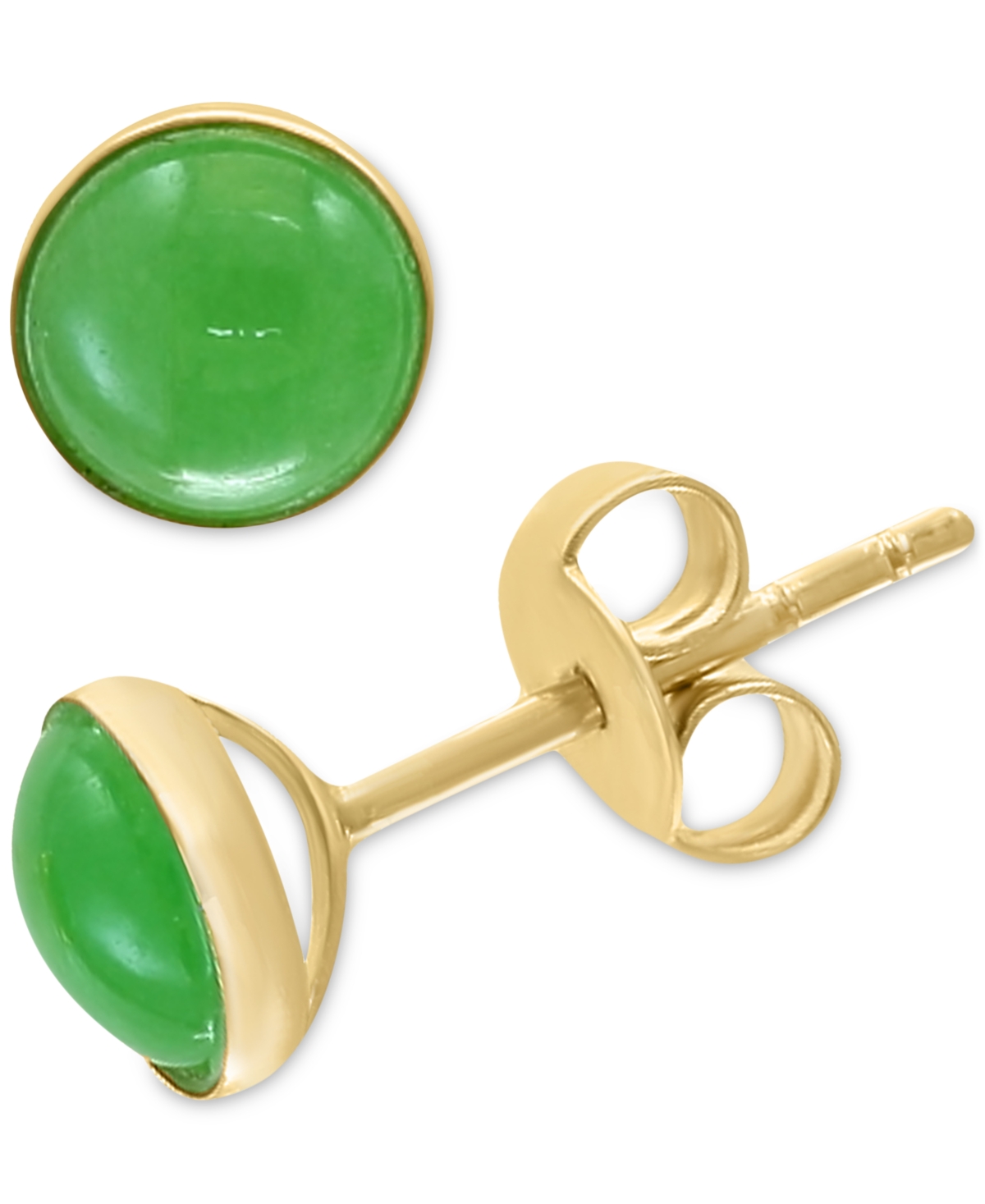 Shop Effy Collection Effy Dyed Jade Stud Earrings In 14k Yellow Gold