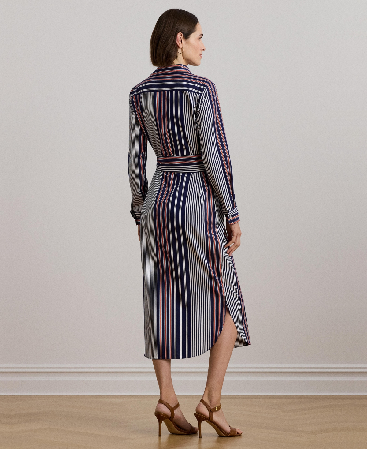 Lauren Ralph Lauren Women's Striped Cotton Broadcloth Shirtdress -White