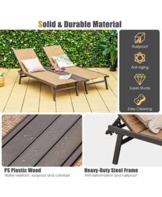 2-Person Patio Chaise Lounge with Middle Panel