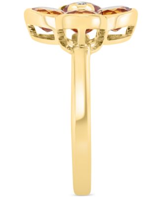 EFFY&reg; Citrine (2-1/6 ct. t.w.) & Diamond Accent Flower Statement Ring in 14k Yellow Gold (Also in Blue Topaz)