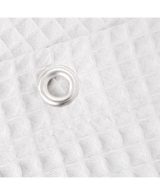 Cotton Blend Soft Waffle Weave Shower Curtain