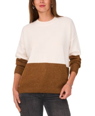 Sam & Jess - Women's Colorblocked Crewneck Long-Sleeve Sweater
