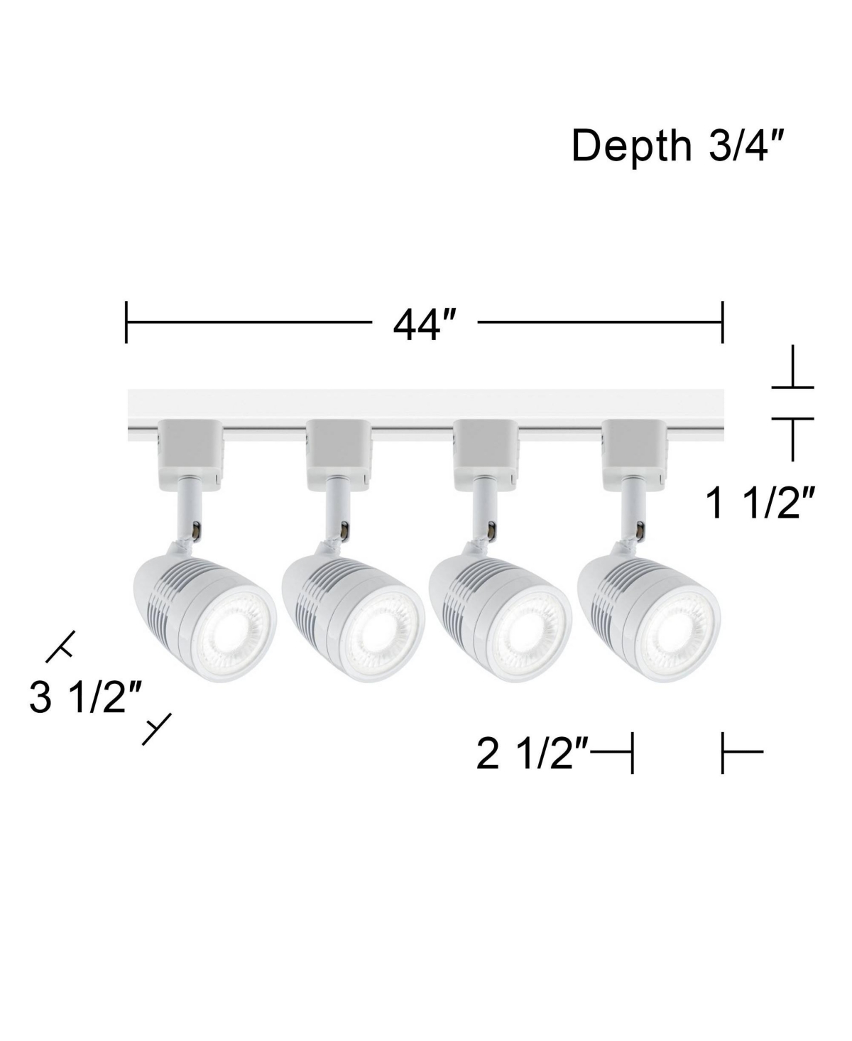 Pro Track 4-Head Led Ceiling Track Light Fixture Kit with Floating Canopy Bullet Spot-Light Dimmable AdjustableModern Transitional Kitchen Bath