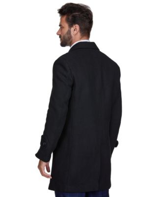 Men's Double Breasted Pea Coat Wool Blend Dress Peacoat