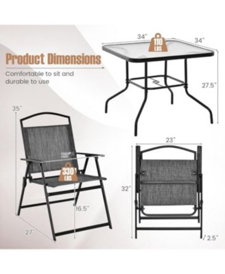 Patio Dining Set for 4 with Umbrella Hole