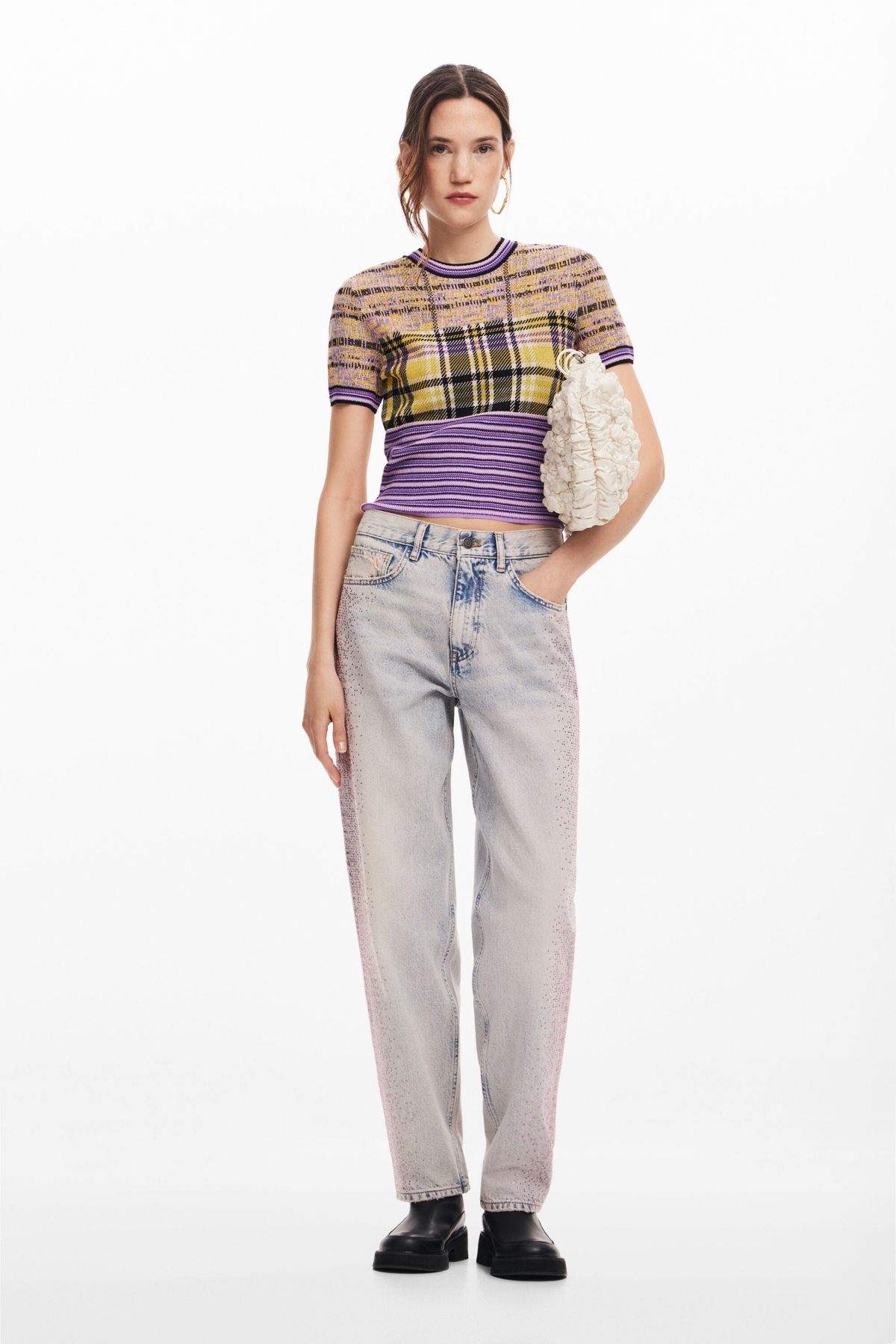 Desigual Women's Straight jeans with rhinestones