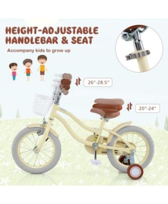 14/16/18 Inch Kids Bike Adjustable with Training Wheels Ages 3-8 Years Olds