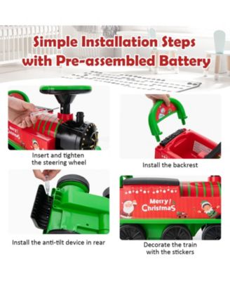 6V Electric Kids' Ride-On Train with 16-Piece Track Set