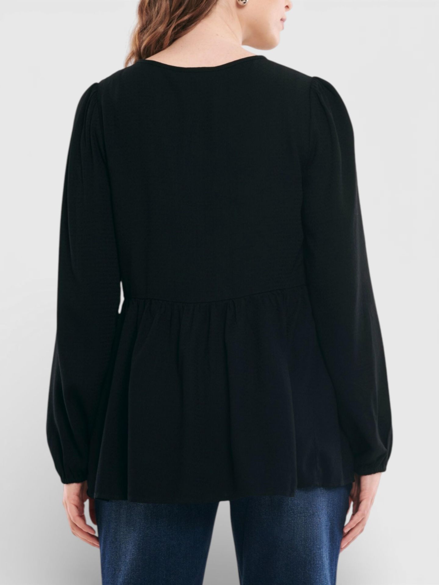 Женская блузка Motherhood Maternity Motherhood Long Sleeve Empire Waist Keyhole Woven Blouse, цвет: Чёрный — фото 2