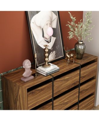 Brown Original Wood Grain Drawer with 9-Drawers