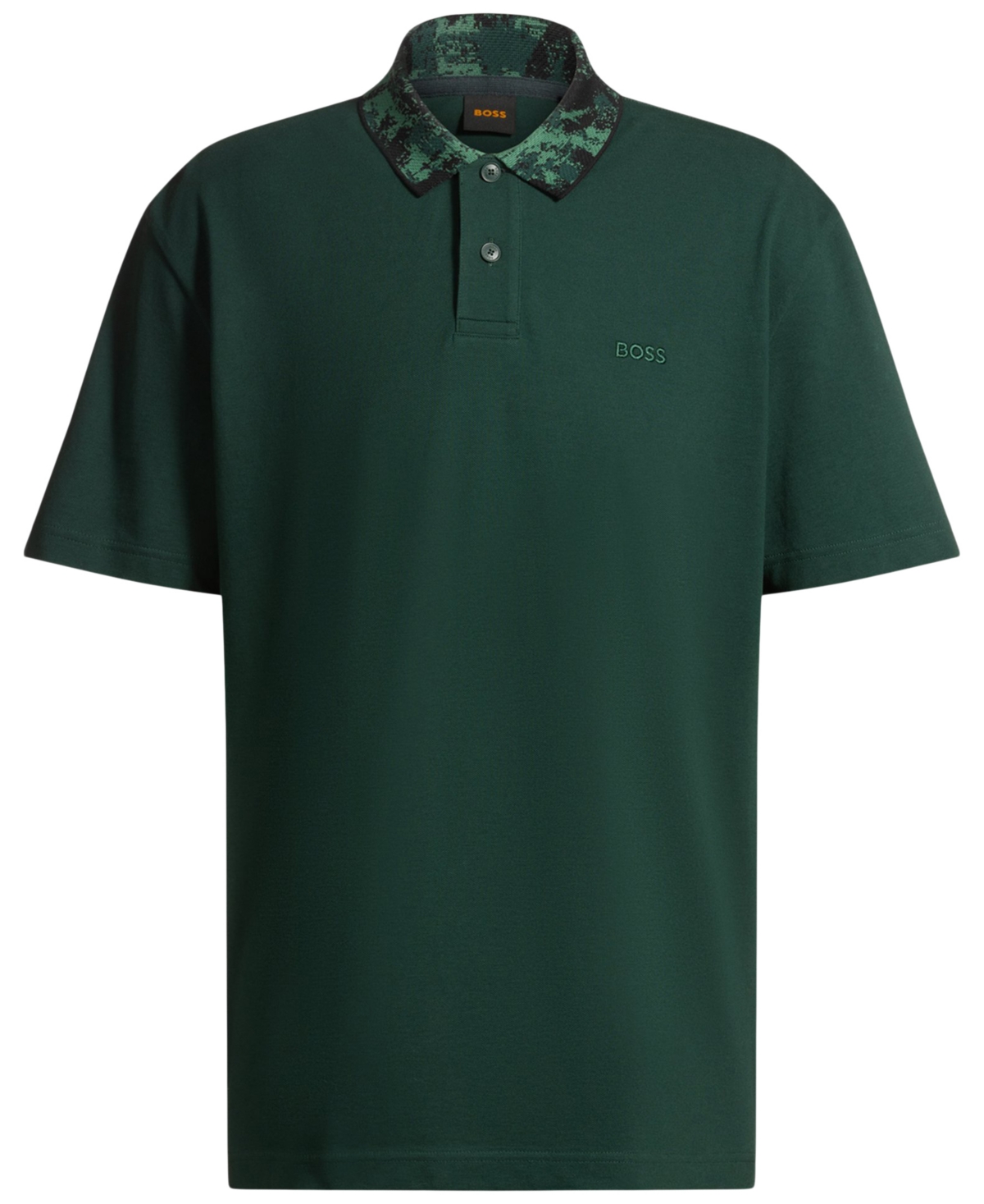 Hugo Boss Boss By  Men's Jungle-artwork Pique Polo In Open Green