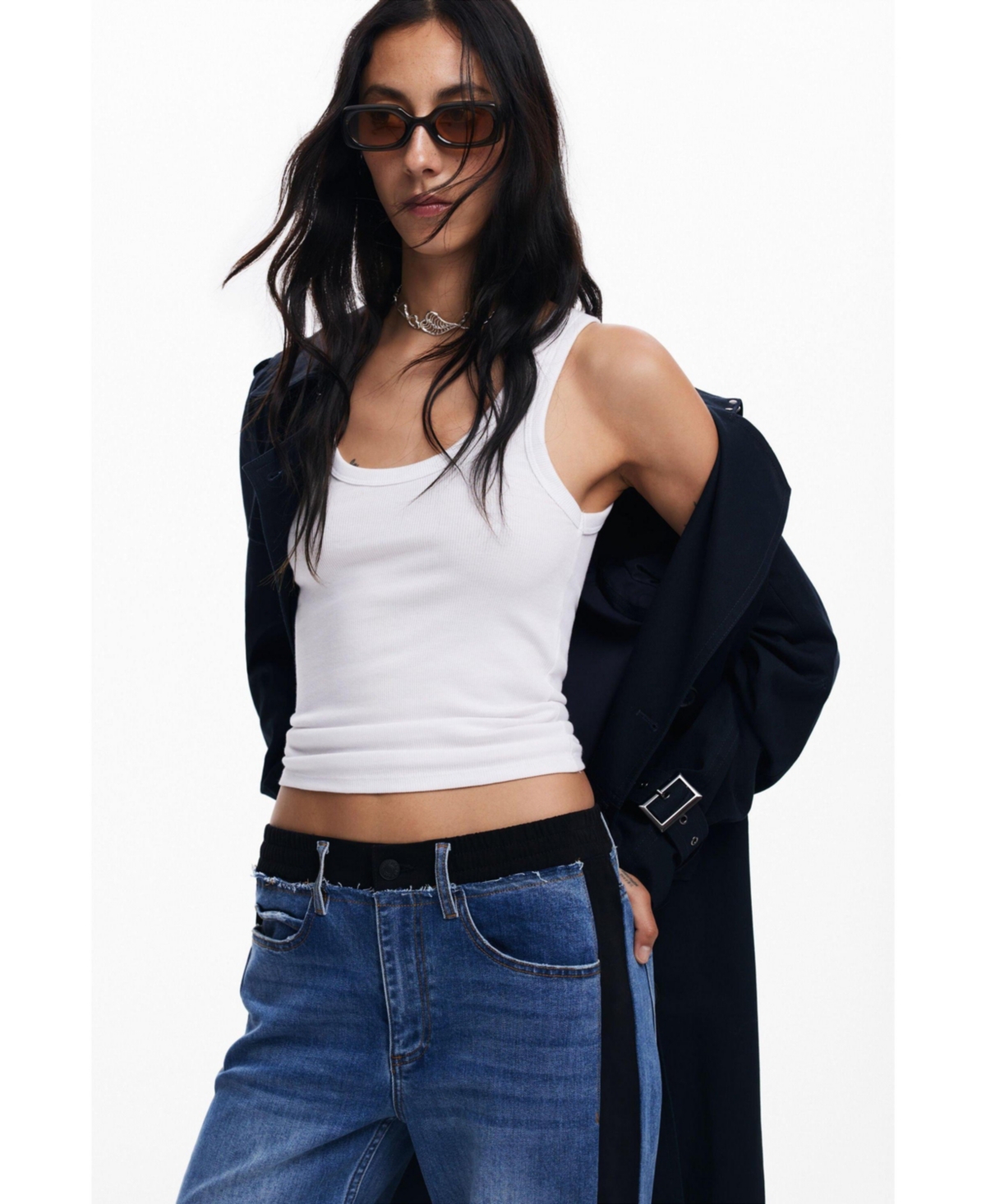 Desigual Ayana Straight Leg Jeans In Medium Blue