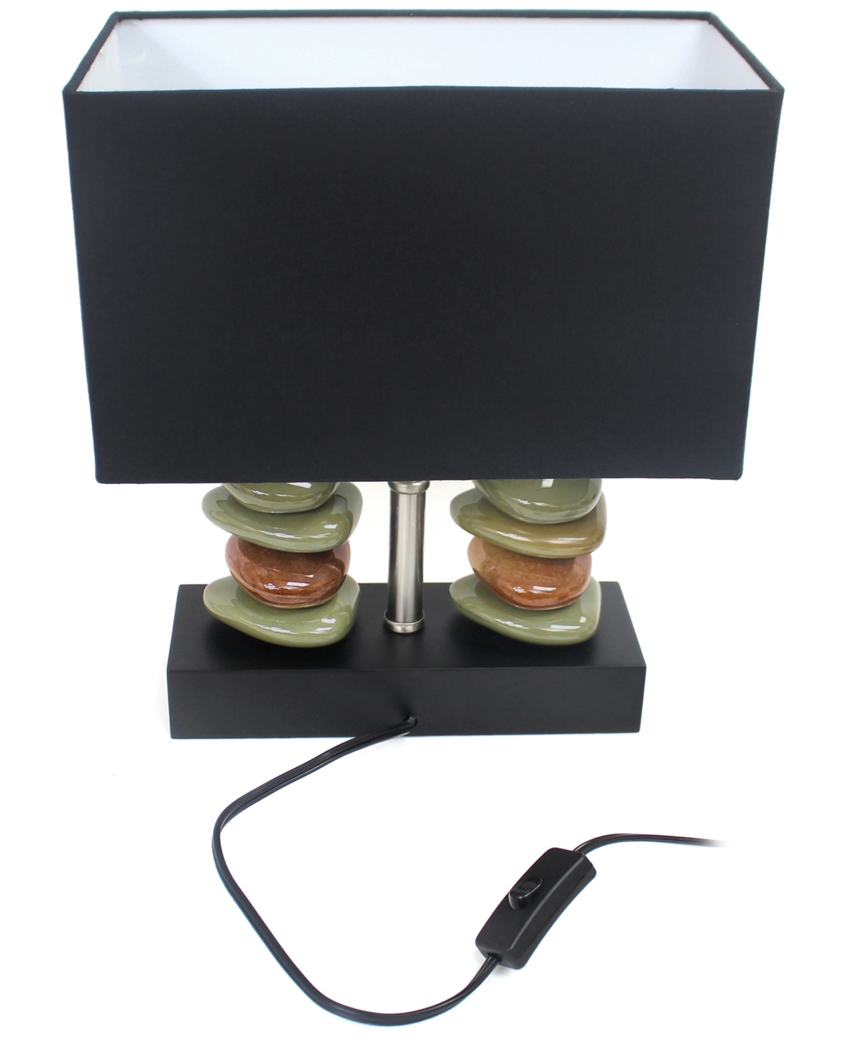 Lalia Home 14" Contemporary Tranquil Stone Table Lamp In Black