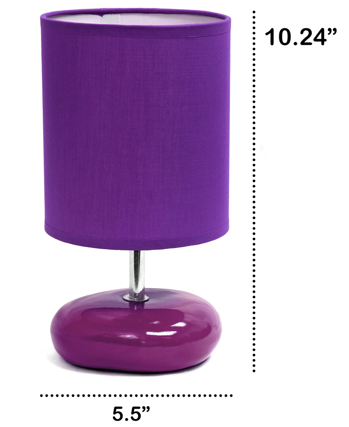 Creekwood Home 10.24" Traditional Mini Round Rock Table Lamp In Purple
