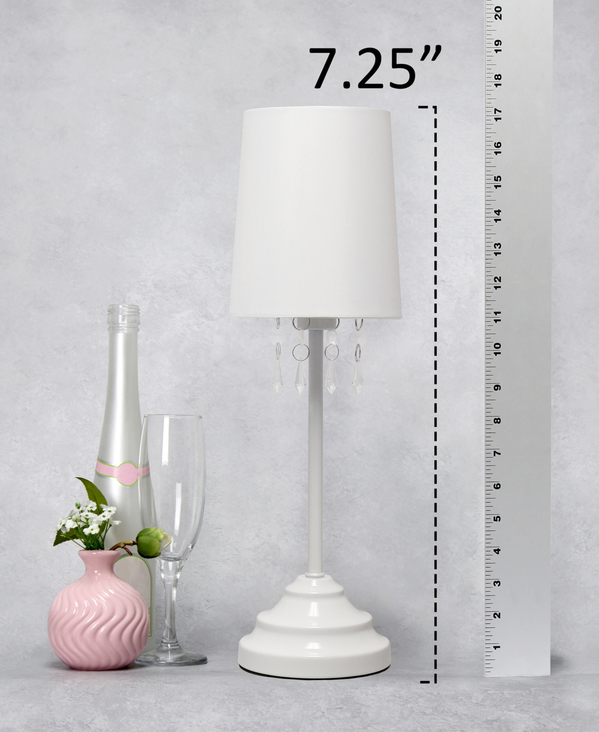 Creekwood Home 17.25" Contemporary Crystal Droplet Table Lamp In White