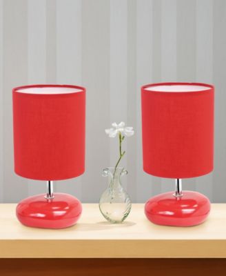 10.24" Traditional Mini Round Rock Table Lamp 2 Pack Set