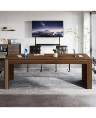 6.6 ft Conference Table, 78.7" Large Office Meeting Table for 6-8 People, Modern Seminar Meeting Table Desk for Meeting Room, Home Office