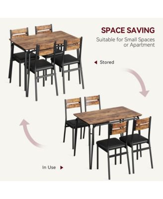 Dining Table for 4, Small Table and Chairs Set of 5, Dinette Set for 4,  5 Piece Kitchen & Dining Room Sets