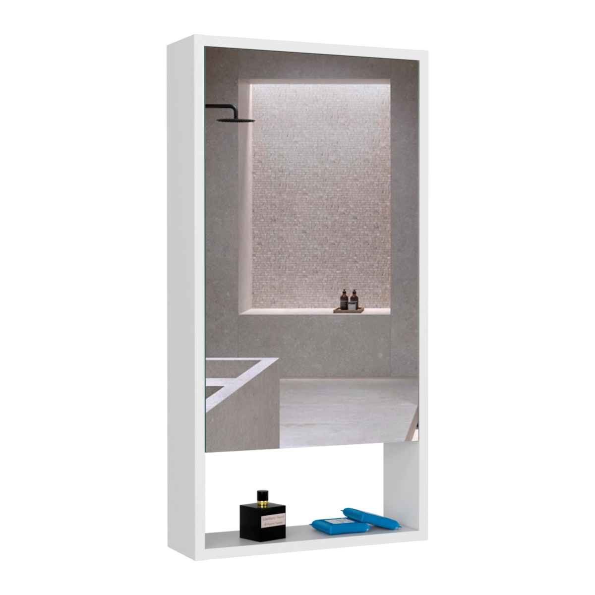 Depot E-Shop Palermo Medicine Single Door Cabinet, Two Interior Shelves, One External Shelf