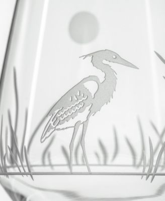 Heron Stemless Wine Tumbler 18oz - Set of 4 Glasses