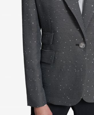 Women's Rhinestone Embellished Tweed Jacket