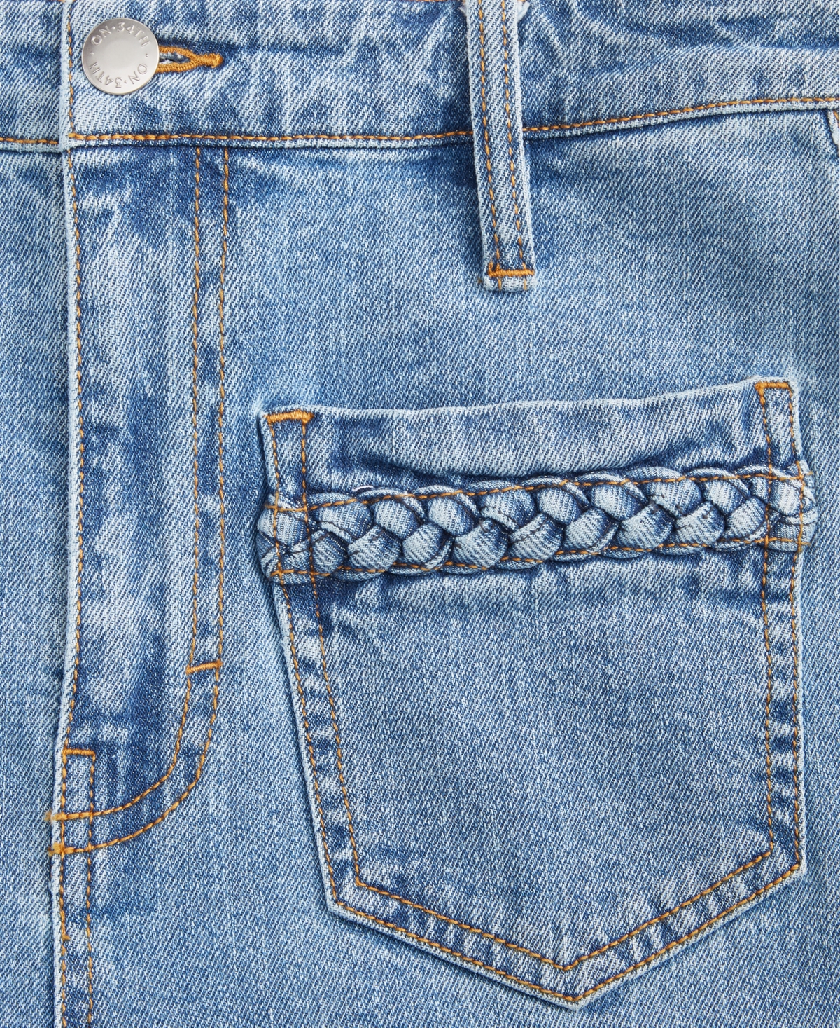 On 34th Women's High-Rise Braided Straight-Leg Jeans, Exclusively at Macy's