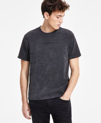 GUESS - Men's Regular-Fit Ribbed-Knit Embroidered Logo Graphic T-Shirt