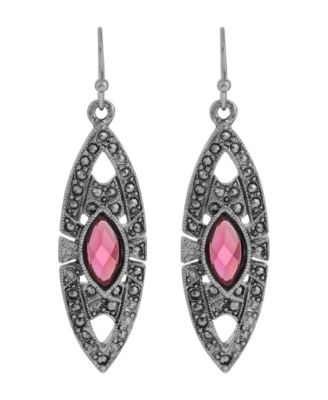Epoxy Faux Marcasite Stone Drop Earrings